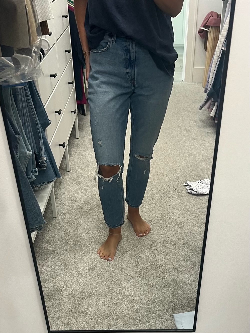 Abercrombie & Fitch Blue Jeans The Skinny High Rise in Size 6/28 Petite